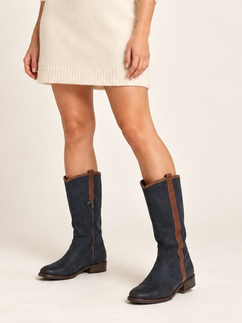 Donna Piu Blue Distressed Leather Boots. EU 39